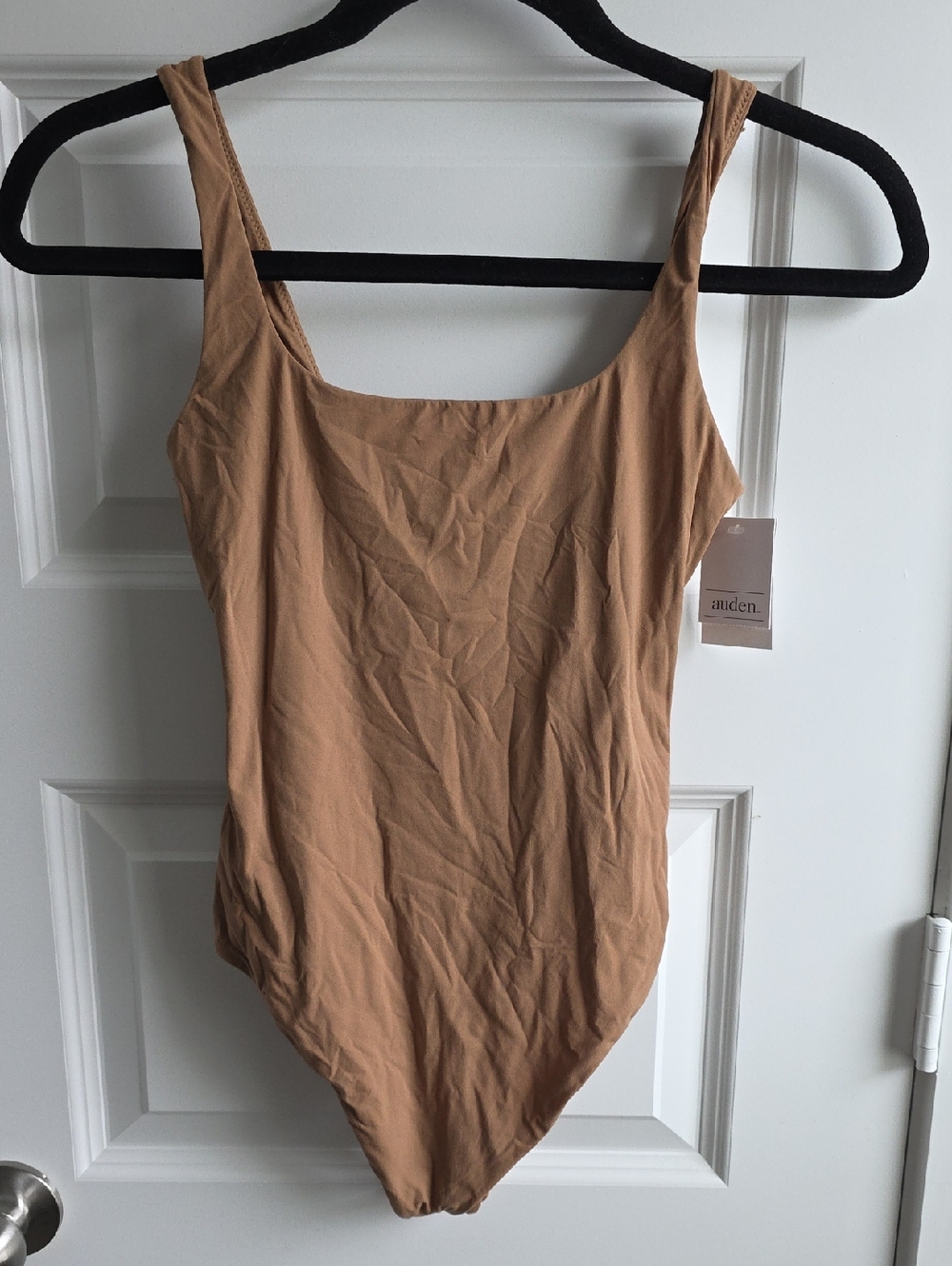 Auden Luxe 4-Way Stretch Tank Bodysuit Tan XS G150